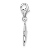Sterling Silver Rhodium-plated Polished Starfish Charm view 2