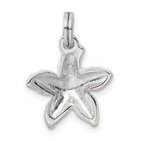 Sterling Silver Rhodium-platedEnameled Sparkle Starfish Charm view 3