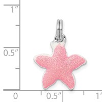 Sterling Silver Rhodium-platedEnameled Sparkle Starfish Charm view 4