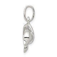 Sterling Silver Dolphin Diving Through Hoop Charm view 2