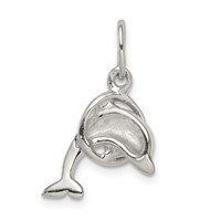 Sterling Silver Dolphin Diving Through Hoop Charm view 4