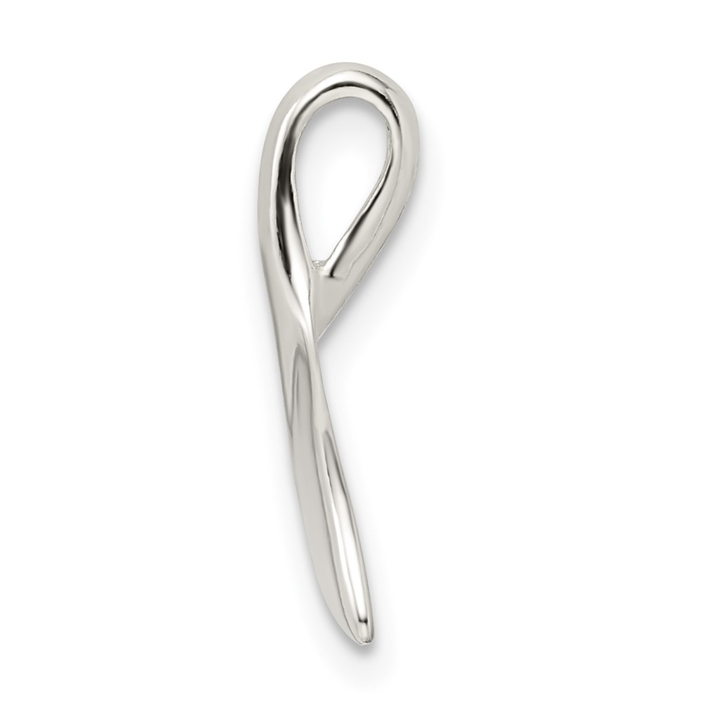 Sterling Silver Whale Tail Slide Pendant (QC6941)