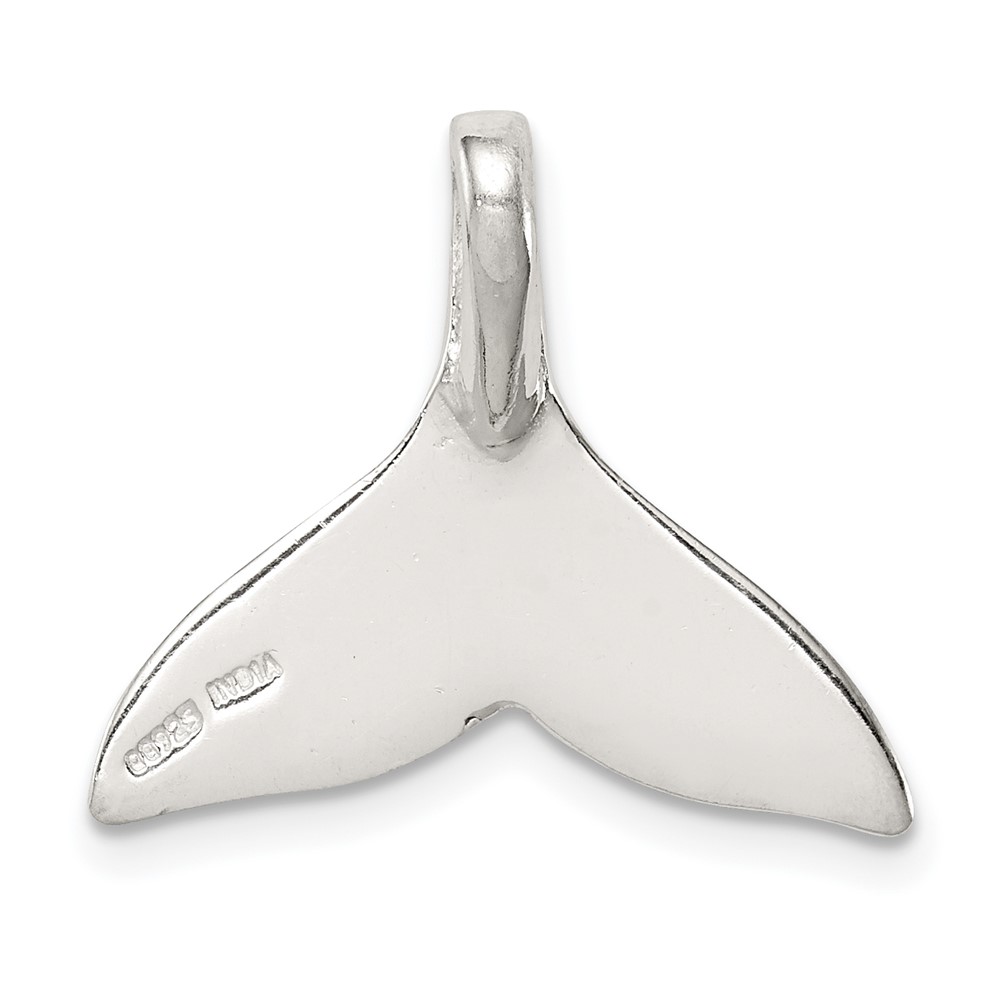 Sterling Silver Whale Tail Slide Pendant (QC6941)