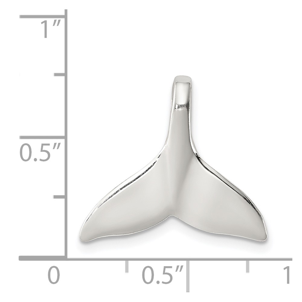 Sterling Silver Whale Tail Slide Pendant (QC6941)