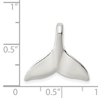 Sterling Silver Whale Tail Slide Pendant view 3