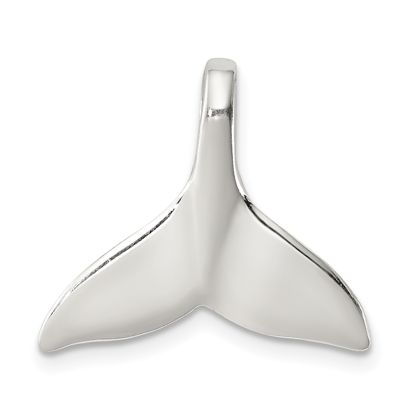 Sterling Silver Whale Tail Slide Pendant (QC6941)