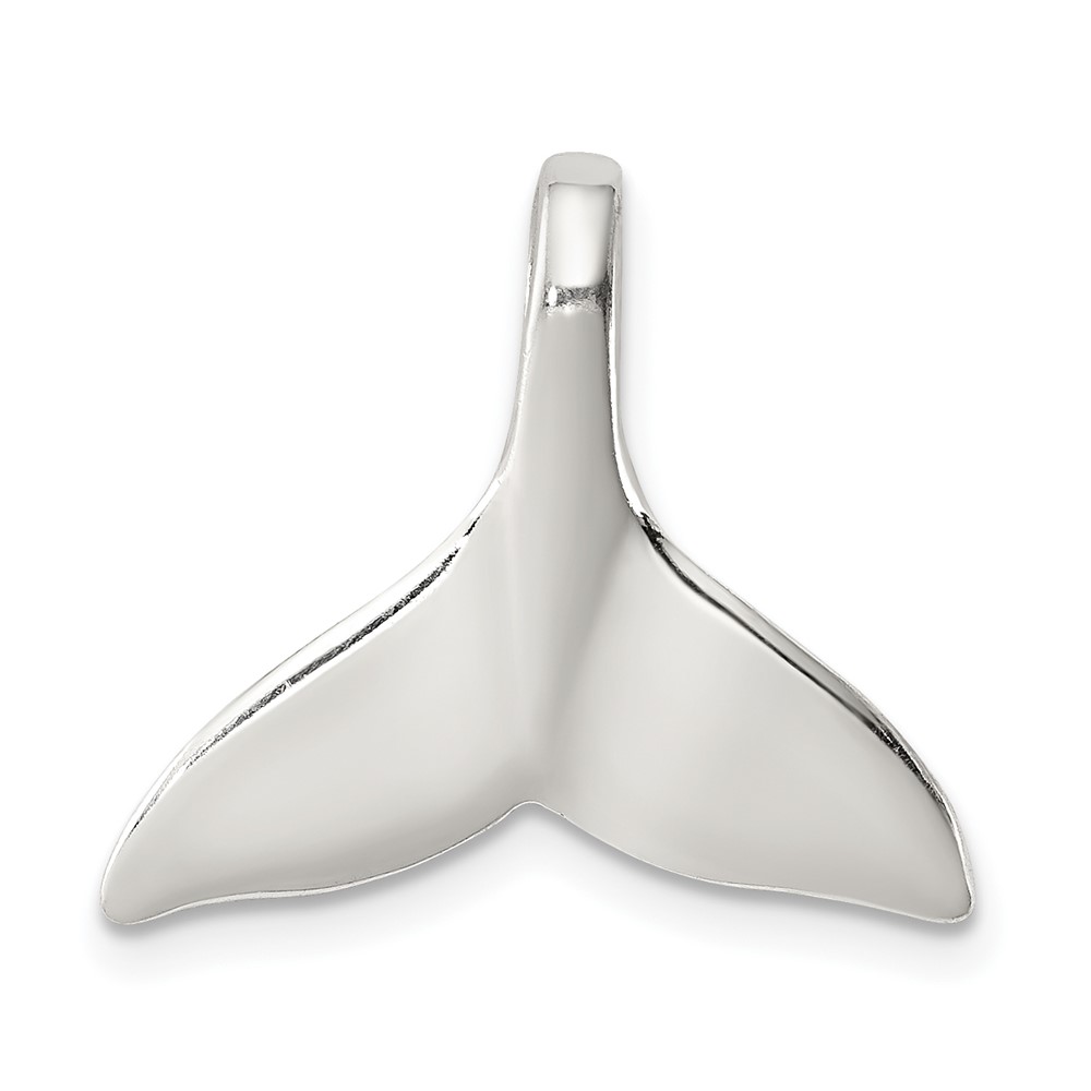 Sterling Silver Whale Tail Slide Pendant (QC6941)