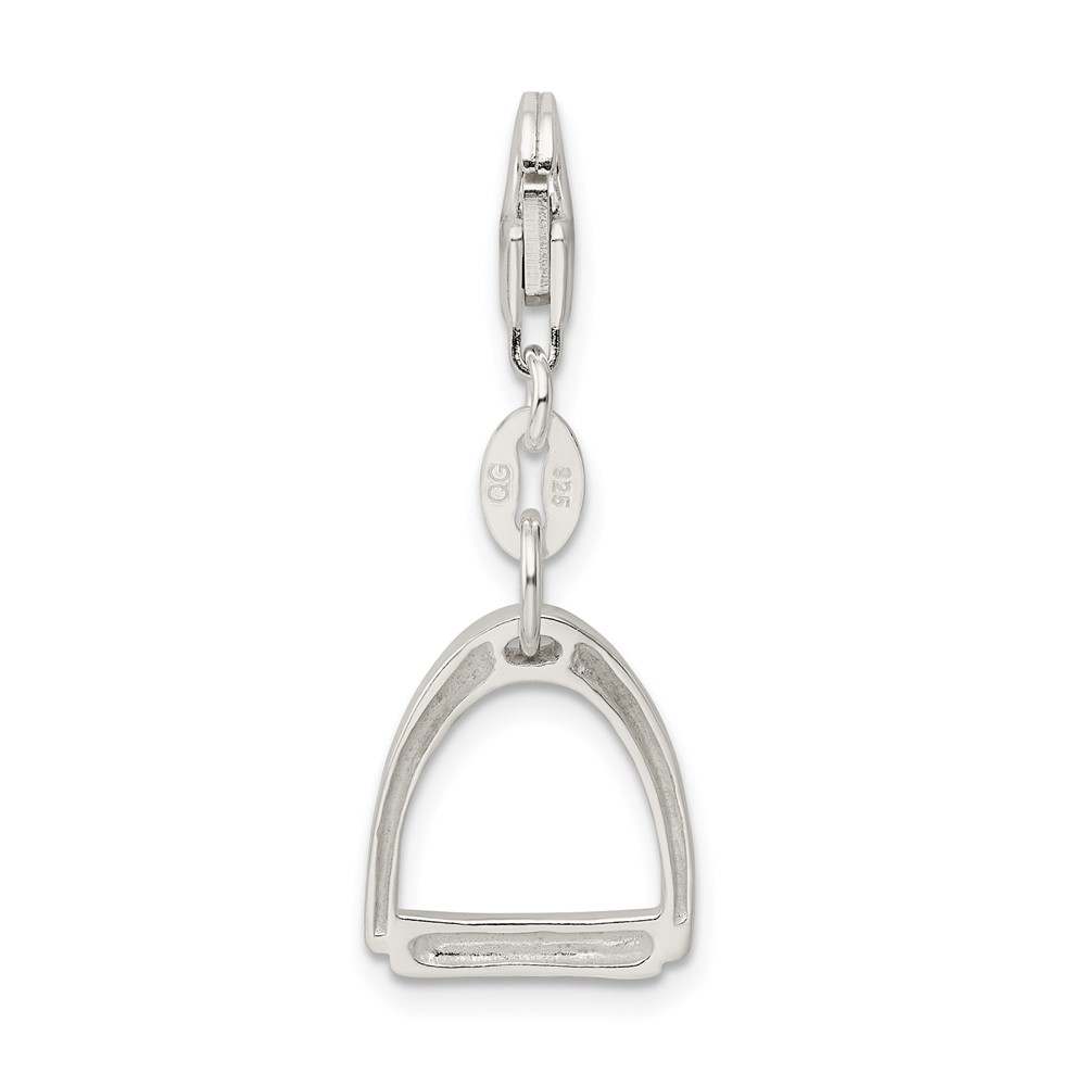 Sterling Silver Small Polished Horse Stirrup Charm (QC6963)