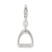 Sterling Silver Small Polished Horse Stirrup Charm view 4