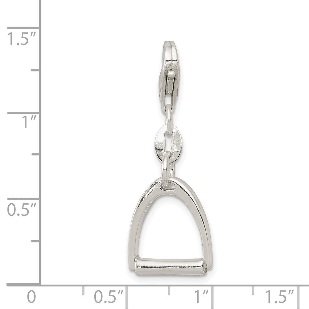 Sterling Silver Small Polished Horse Stirrup Charm (QC6963)