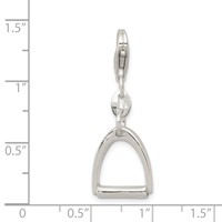 Sterling Silver Small Polished Horse Stirrup Charm view 3