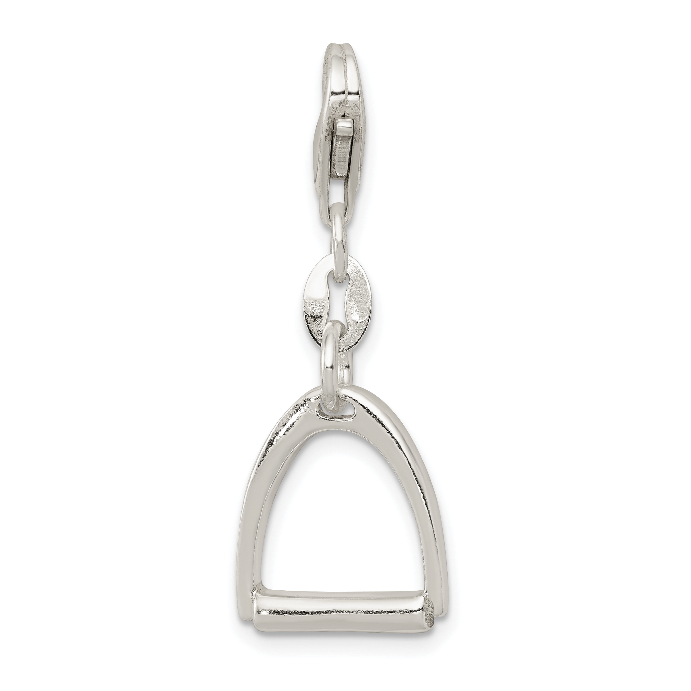 Sterling Silver Small Polished Horse Stirrup Charm (QC6963)