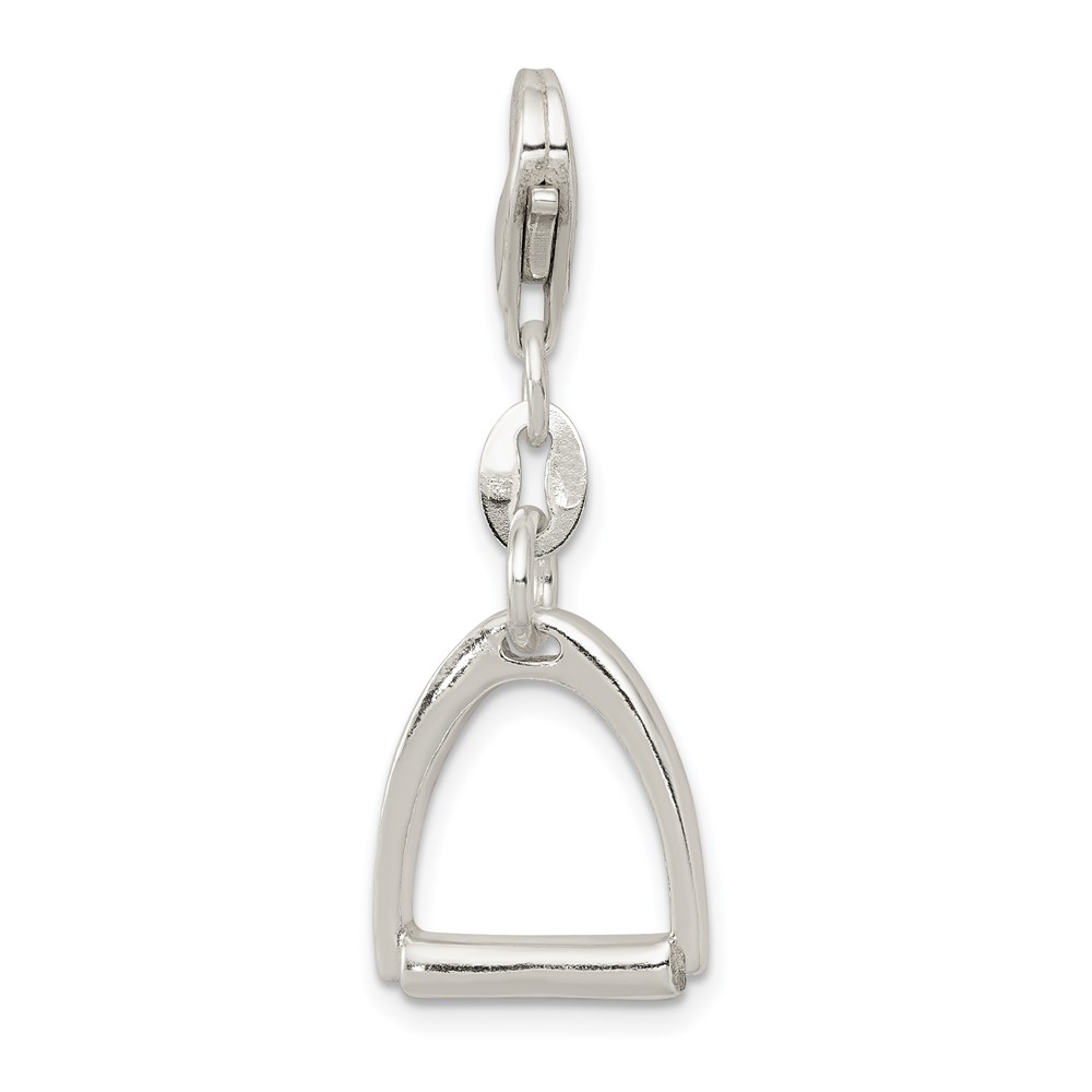 Sterling Silver Small Polished Horse Stirrup Charm (QC6963)
