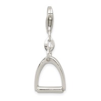 Sterling Silver Small Polished Horse Stirrup Charm view 1