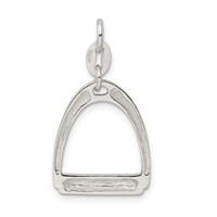 Sterling Silver Large Polished Horse Stirrup Charm view 4