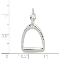 Sterling Silver Large Polished Horse Stirrup Charm view 3