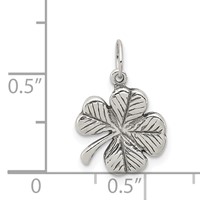 Sterling Silver Antiqued 4-Leaf Clover Charm view 3