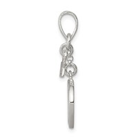 Sterling Silver Polished Luck & Horseshoe Pendant view 2