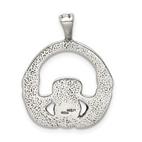 Sterling Silver Antiqued Claddagh Pendant view 4