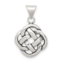 Sterling Silver Antiqued Celtic Knot Pendant view 1