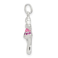 Sterling Silver Enameled Ballerina Charm view 2