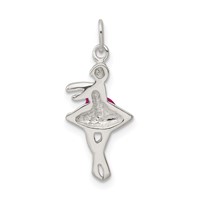 Sterling Silver Enameled Ballerina Charm view 4