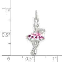Sterling Silver Enameled Ballerina Charm view 3