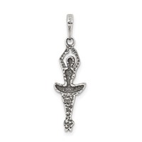 Sterling Silver Antiqued Ballerina Pendant view 4