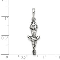 Sterling Silver Antiqued Ballerina Pendant view 3
