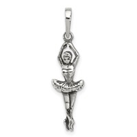 Sterling Silver Antiqued Ballerina Pendant view 1