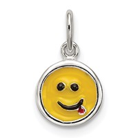 Sterling Silver Enameled Emotion Face Charm view 1