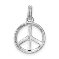Sterling Silver Rhodium-platedPolished Peace Sign Charm view 4