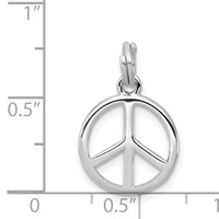 Sterling Silver Rhodium-platedPolished Peace Sign Charm view 3