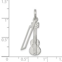 Sterling Silver Polished Violin & Bow Charm view 3