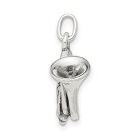 Sterling Silver Antiqued French Horn Charm view 2