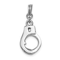 Sterling Silver Rhodium-platedPolished Movable Handcuffs Charm view 3