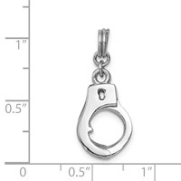 Sterling Silver Rhodium-platedPolished Movable Handcuffs Charm view 4