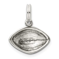 Sterling Silver Antiqued Football Charm view 3