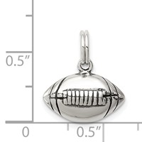 Sterling Silver Antiqued Football Charm view 4