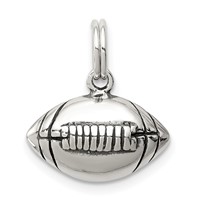 Sterling Silver Antiqued Football Charm view 1