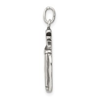 Sterling Silver Antiqued Golf Clubs Charm with Bag view 2