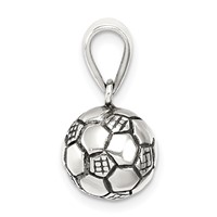 Sterling Silver Antiqued Soccer Ball Pendant view 2
