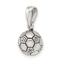 Sterling Silver Antiqued Soccer Ball Pendant view 5