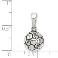 Sterling Silver Antiqued Soccer Ball Pendant view 3