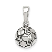 Sterling Silver Antiqued Soccer Ball Pendant view 1