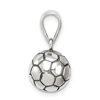 Sterling Silver Antiqued Soccer Ball Pendant view 2