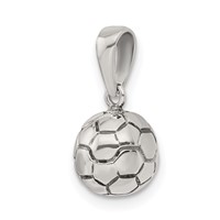 Sterling Silver Antiqued Soccer Ball Pendant view 4