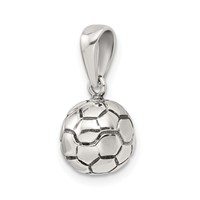 Sterling Silver Antiqued Soccer Ball Pendant view 5