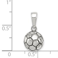 Sterling Silver Antiqued Soccer Ball Pendant view 3