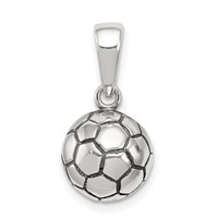 Sterling Silver Antiqued Soccer Ball Pendant view 1